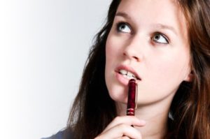 A curious student A girl thinking about some questions