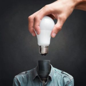 Positive thinking lights your creative bulb