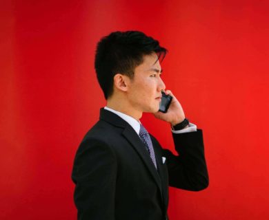 businessman making calls