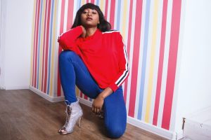 Red sweater with heel